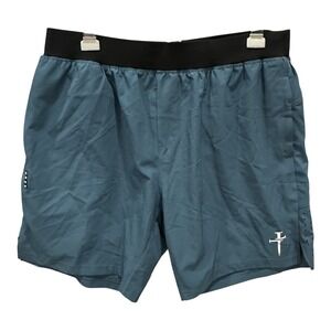 Three Nails Shorts Mens Blue Lined Athletic Gym Training Stretch Active XL